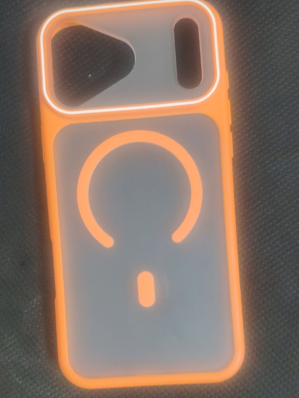 Translucent Phone Case with Neon Orange Trim